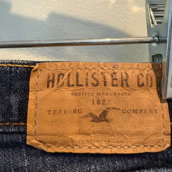 Hollister Flare Jeans 26x32 Size 3 Dark Wash Super Low Rise Stretch Y2K Denim - Picture 11 of 16